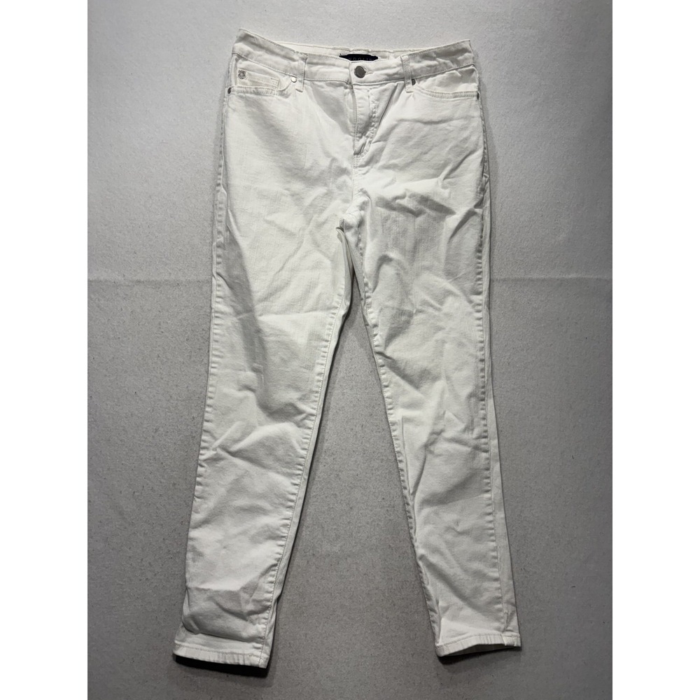 Bandolino Mandie Skinny Jeans Womens 10 White Mid Rise Stretch Denim 32x29